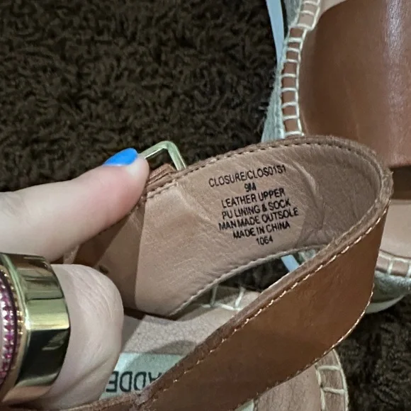 Steve Madden Tan Espadrille Sandals platform - Picture 2 of 3